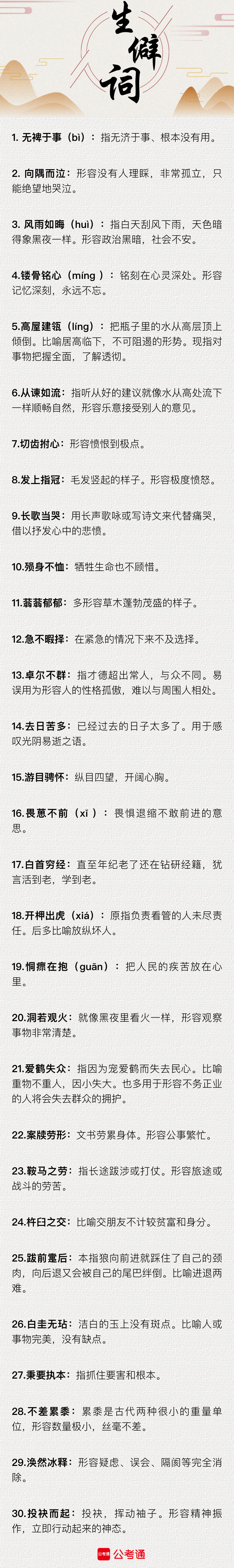 行測中的生僻詞，看完這篇遇到就不怕了（六）