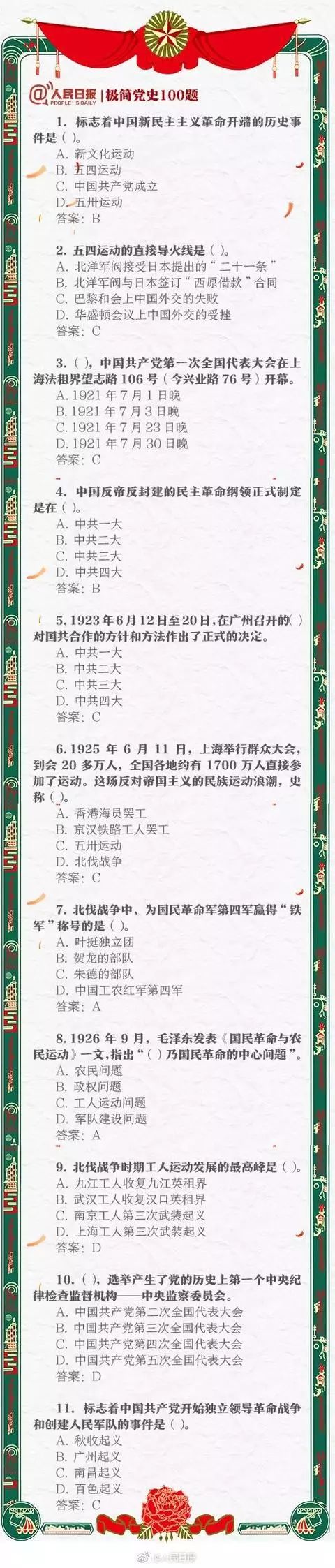 漲知識！中共黨史常識100題，你能做對幾道？